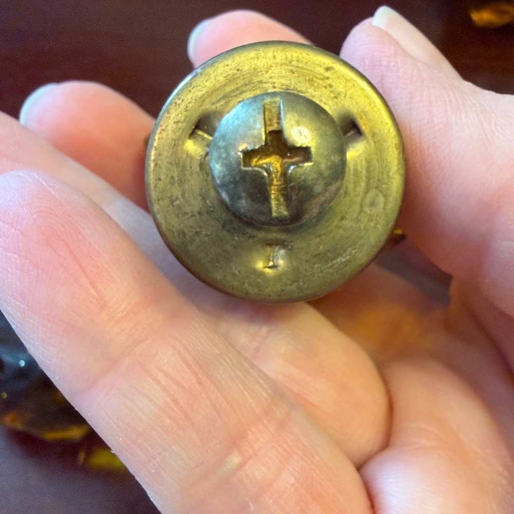Antique Amber Glass Knobs. Set of 4 - Picture 4 of 6